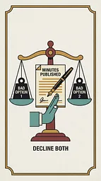 Decline both and publish the minutes